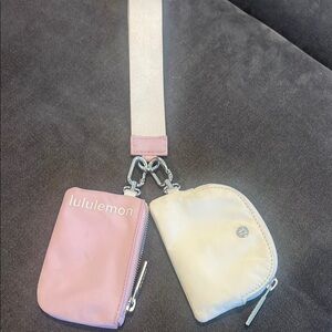 Lululemon Pink and Cream Mini Pouches